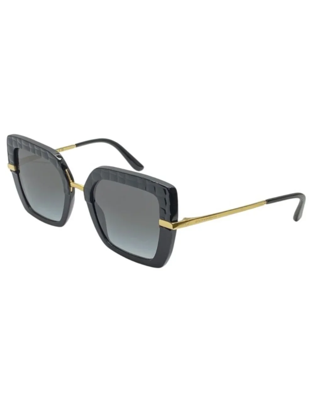 Dolce & Gabbana Sunglasses Eyewear Square Acetate Black Gold